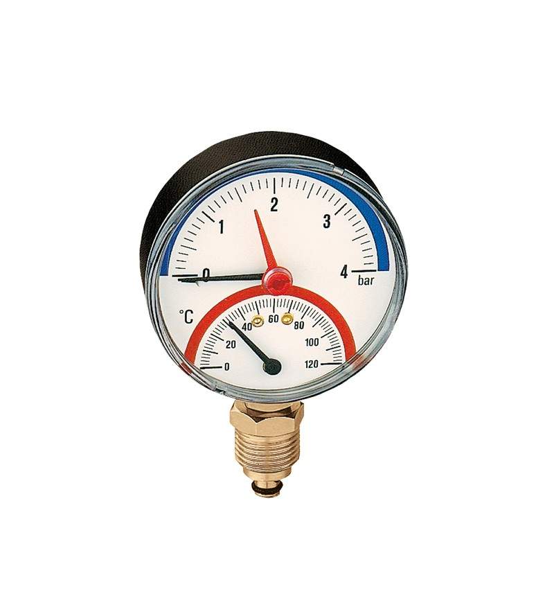 Thermomanometer Anschluss unten 1/2” Mit Tauchhülse Caleffi 503
