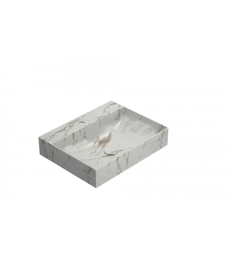 Countertop ceramic washbasin 60.47 Globo T-EDGE B6R65