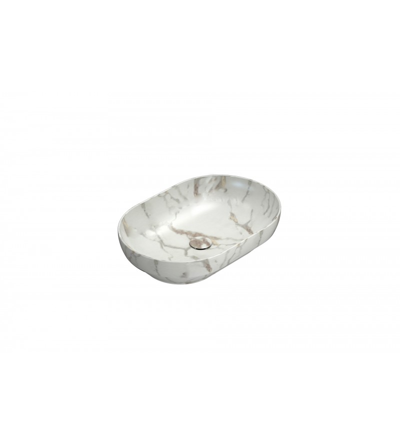 Built-in oval ceramic washbasin 60.41 Globo T-EDGE B6O61