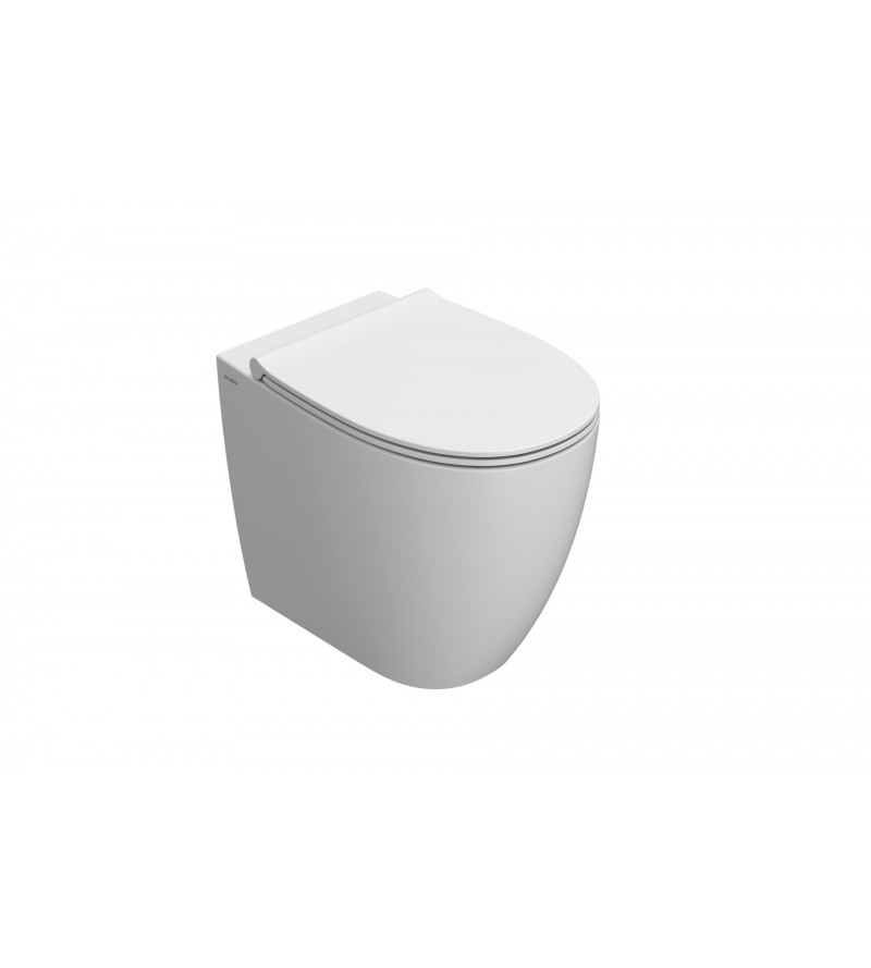 Vaso WC in ceramica a terra installazione a filo muro senza brida 54.36 Globo 4ALL MD004