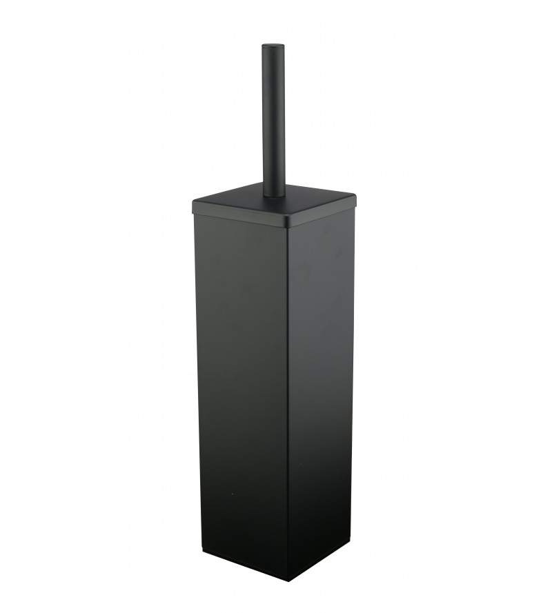 Freestanding toilet brush holder square model in matt black Icrolla Zurigo 16074NO