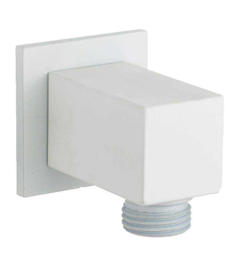 Square water outlet in opaque white colour Damast Simi 15480