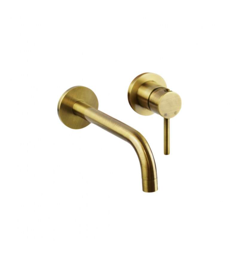 Wall-mounted basin mixer in bronze color modern line Pollini Jessy MXLIMCMMCOA