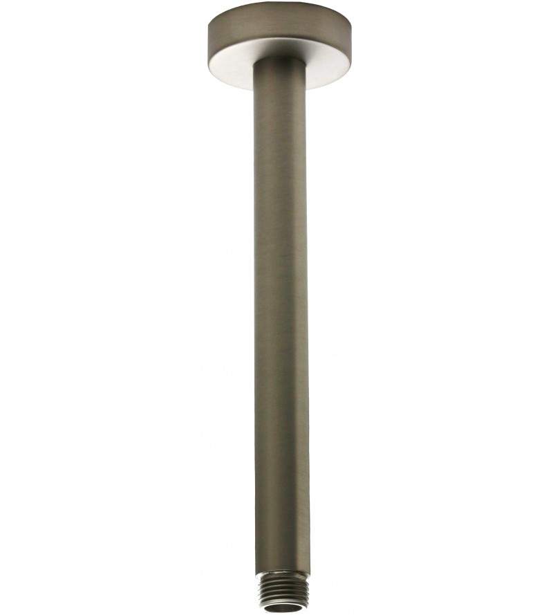 Shower arm 30 cm ceiling installation in brushed steel colour Damast Pluto 16371