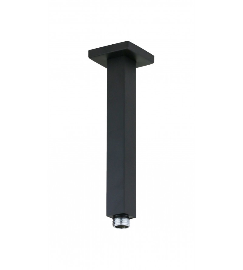 Square shower arm for ceiling installation 30 cm in matt black colour Damast Idra 16396