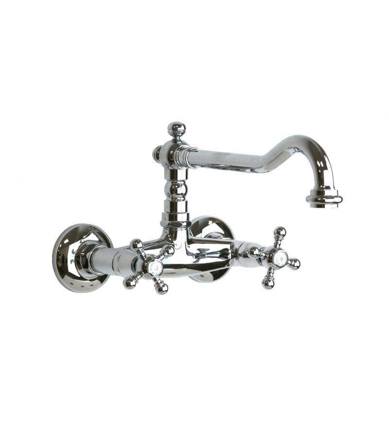 Double handle tap for kitchen sink in chrome color Porta&Bini Old Fashion 62551CR