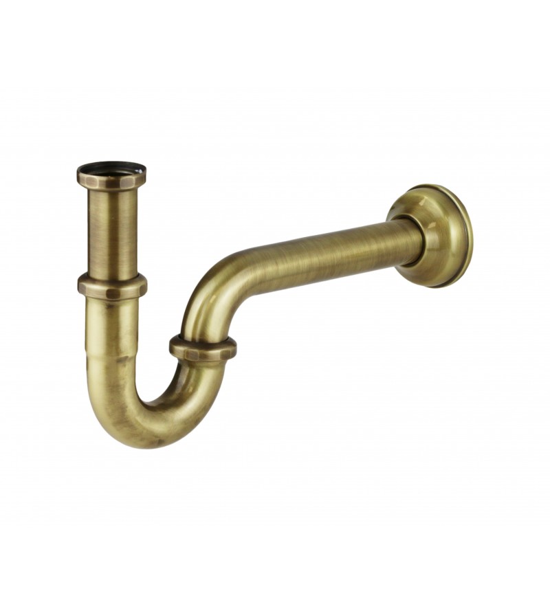 Pipe siphon in bronze colored brass with 1"1/4 G thread Piana 08930700BR