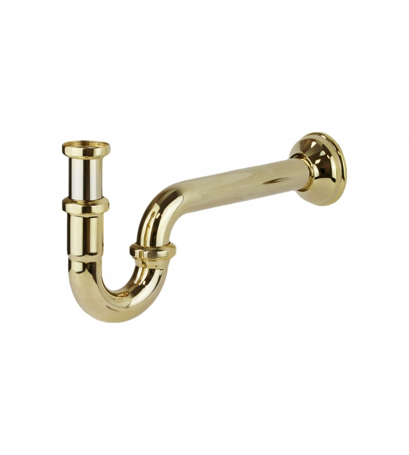 Pipe siphon in brushed brass color with 1"1/4 G thread Piana 08930700OT