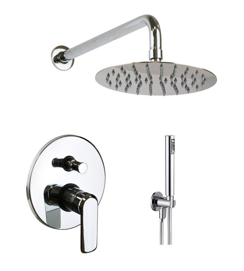 Complete shower set with rain shower head Pollini Design B471377239R