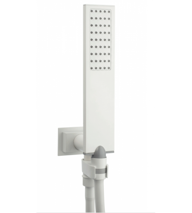 Shower kit with adjustable support and opaque white water outlet Bossini Flat-One C13011