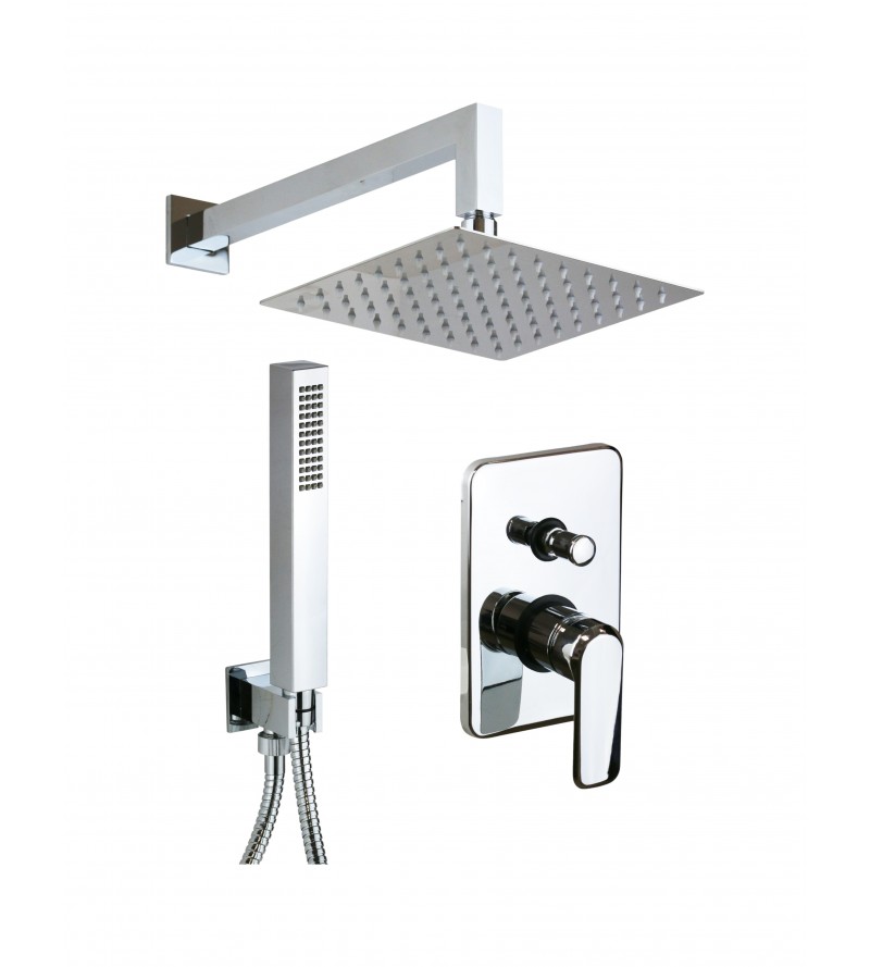 Complete shower set with square model rain head Pollini Design A474577356R