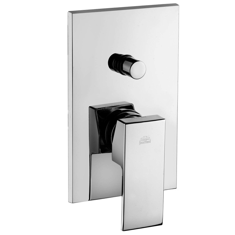 Built-in shower mixer with diverter and plate in stainless steel Paffoni ELLE EL015CR/M