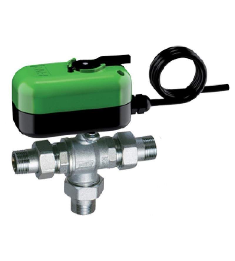 3-way diverter zone control ball valve equipped with unions with male connections FAR 3005