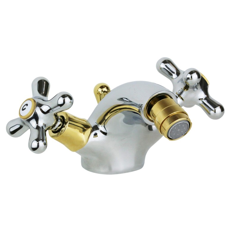 Bidet tap with two handles in gold chrome color Paffoni Viola VLV135CO