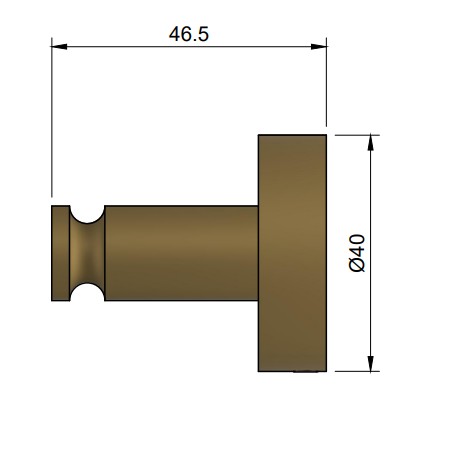 Toallero 30 mm de latón dorado cepillado ICrolla 16104.ABG