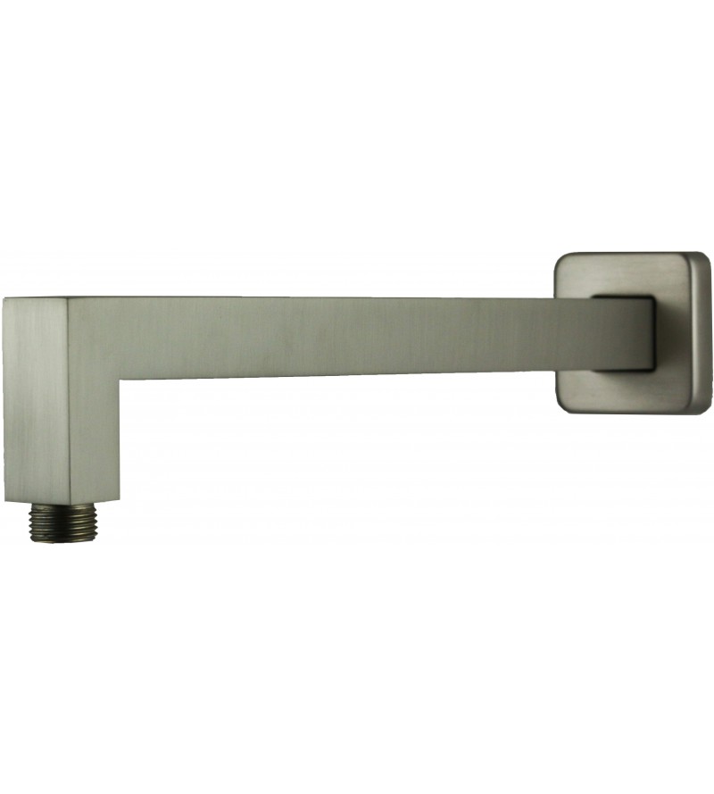 Square shower arm in brushed steel colour Paffoni Rubinetteria ZSOF063ST
