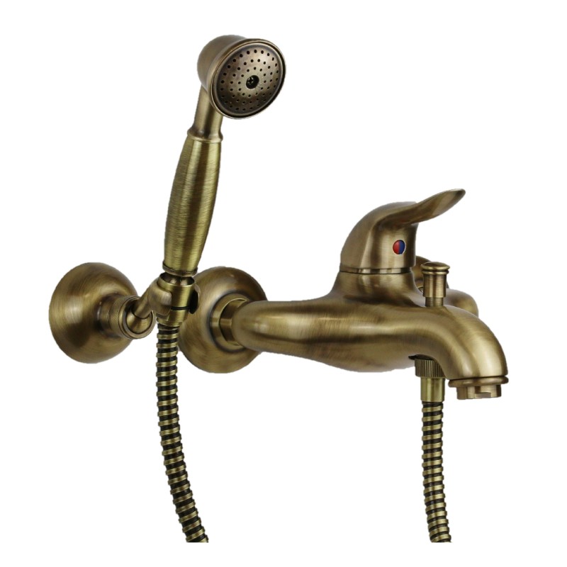 External bath mixer with shower set in bronze colour Nice Wilson 2828003B