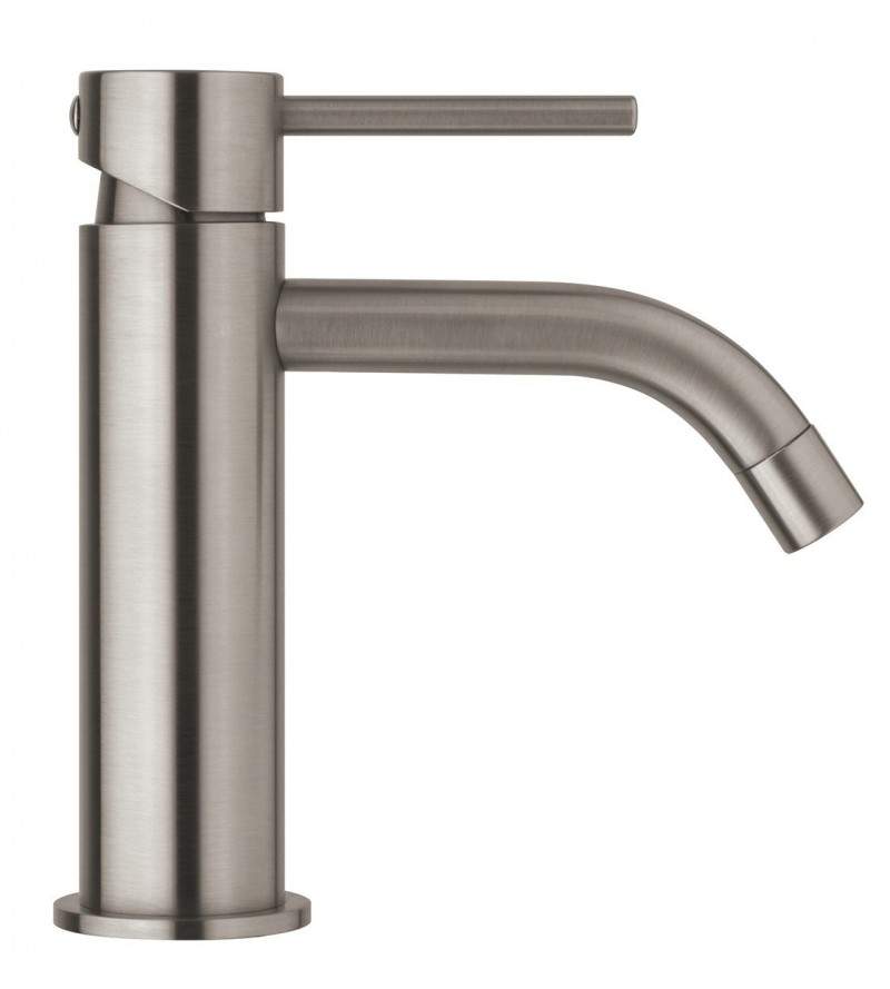 Basin mixer in brushed steel color without waste Paffoni Light LIG071
