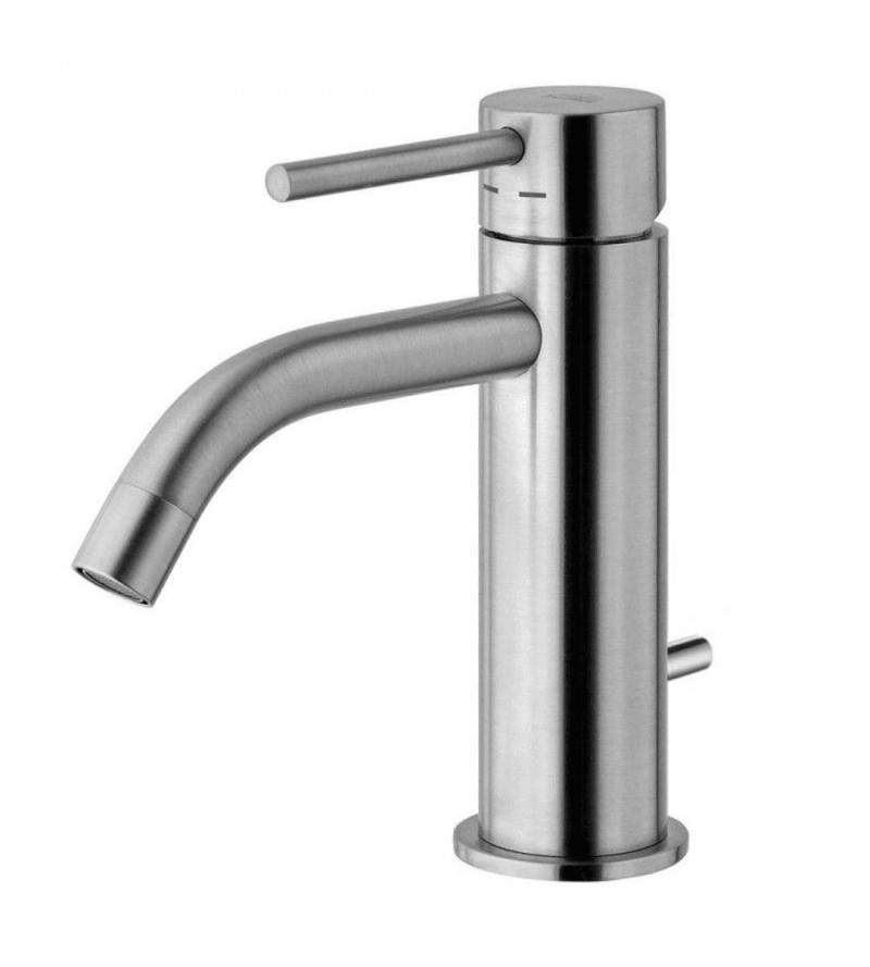 Basin mixer in brushed steel color with 1"1/4 waste Paffoni Light LIG075ST