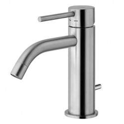 Basin mixer in brushed...