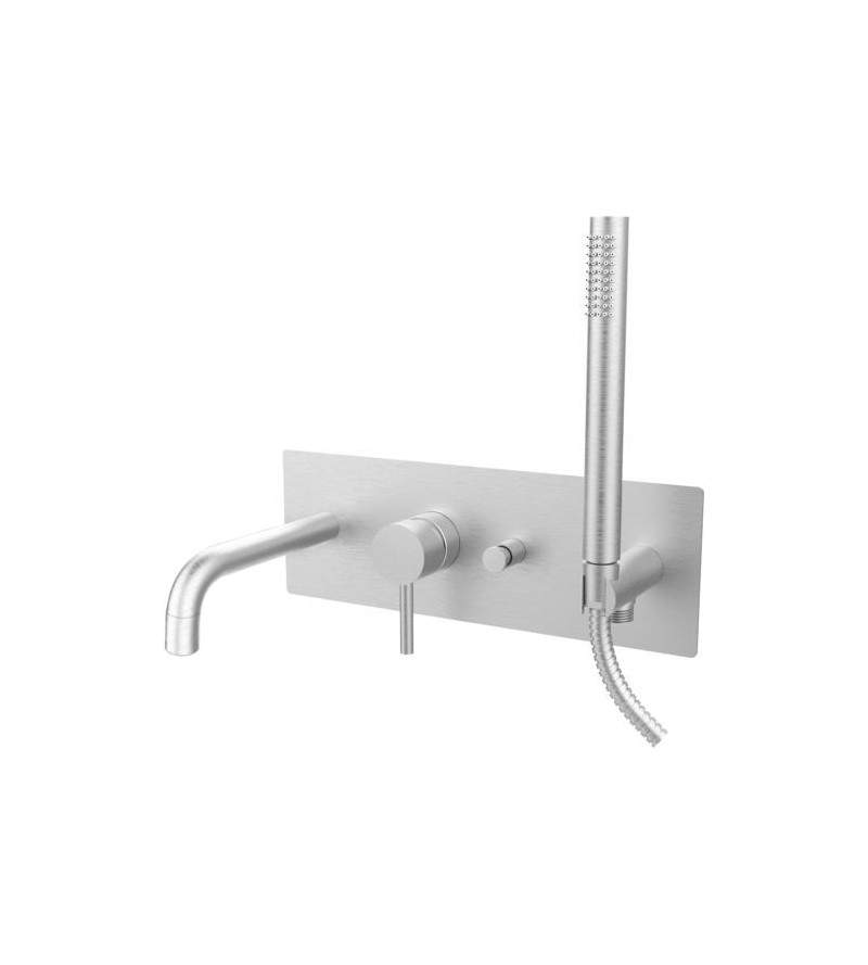 Built-in bath mixer in brushed steel colour Paffoni Light LIG001ST