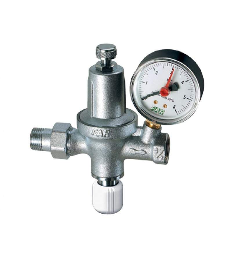 Chrome-plated automatic filling unit with pressure gauge for closed circuit systems FAR 2110