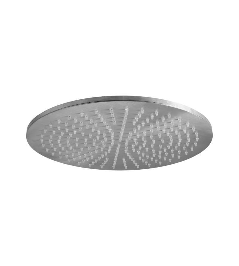 Ø300 mm round model brass shower head in brushed steel colour Paffoni Light ZSOF079ST