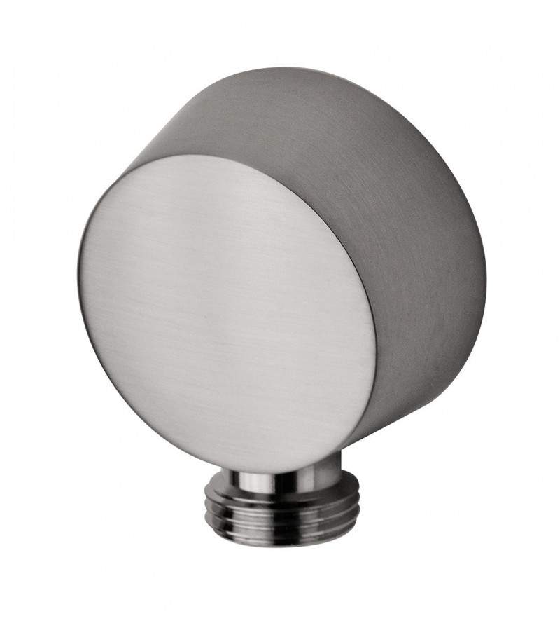Brushed steel colored brass water connection 1/2"G Paffoni Light ZACC130ST