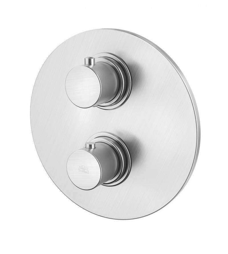 Mezclador termostático ducha empotrado 3 salidas color acero cepillado Paffoni Light LIQ019ST