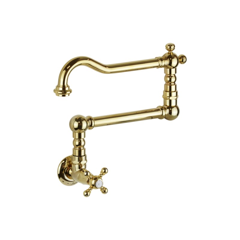 Jointed pot filler tap in gold colour P&B Classical 62560DO