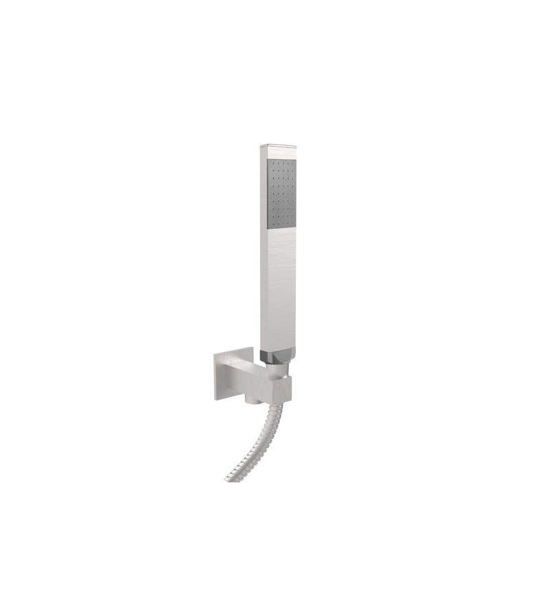 Brushed steel color built-in water outlet set with shower Paffoni ZDUP095ST