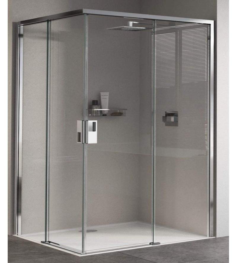 Corner shower enclosure 2 sliding doors 120 x 80 cm right installation Novellini Opera A