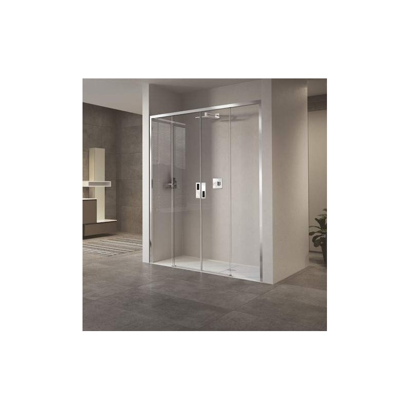 Shower door recessed installation 2 sliding 2 fixed doors 140 cm Novellini Opera 2A