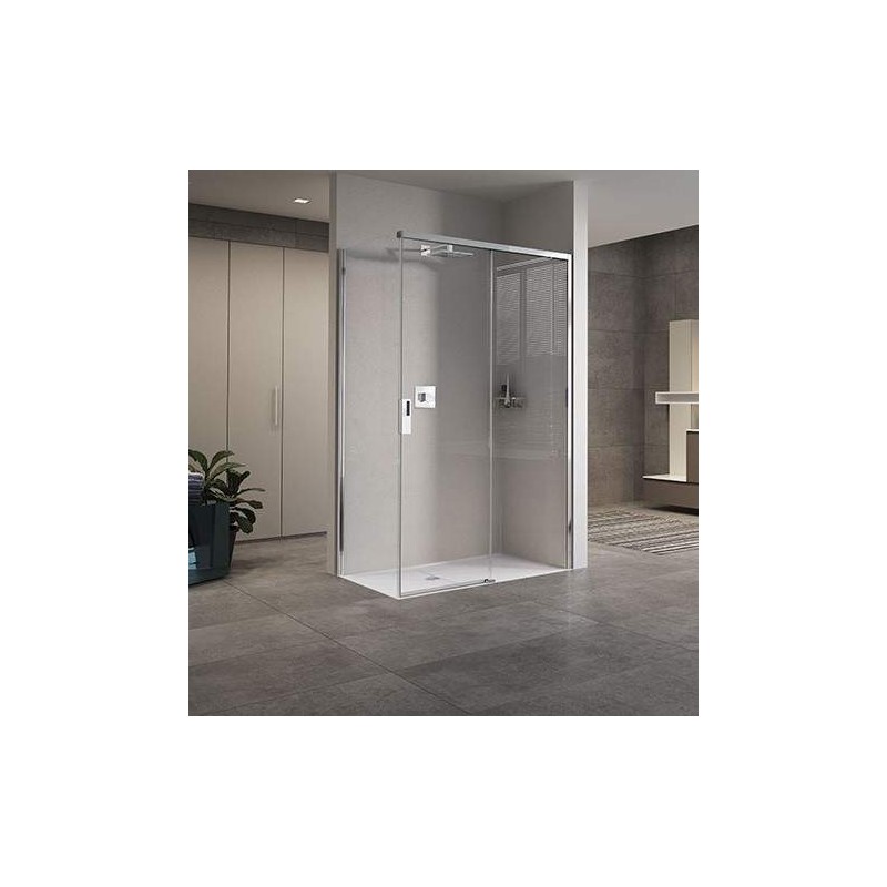 Shower enclosure with 140 cm sliding door and 80 cm fixed wall, right version Novellini Opera PH+FH