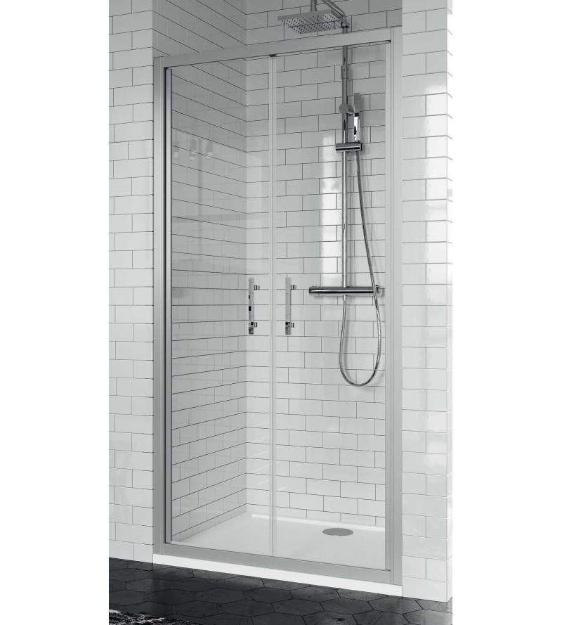 Porta doccia con vetro trasparente 2 ante battenti apertura verso l'esterno 80 cm Novellini Zephyros 2B