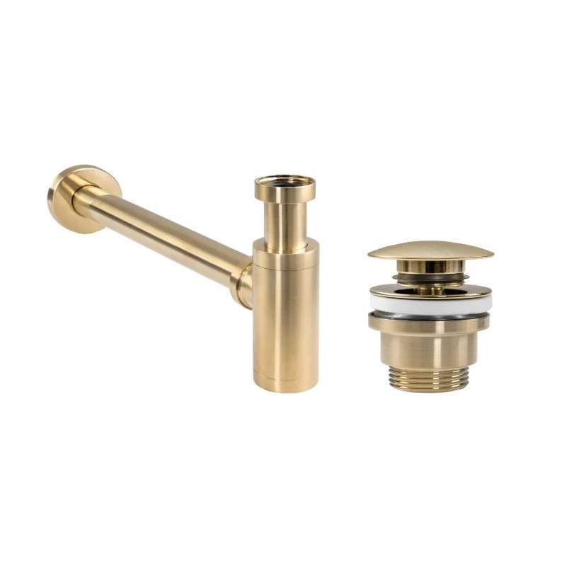 Siphon and waste set in brushed gold color Pollini KITSCA1ORS