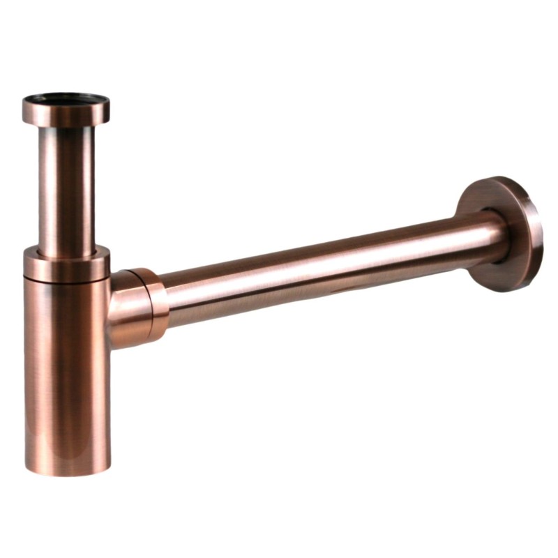 Universal round siphon 1"1/4 brushed copper color Pollini ART 120ORA