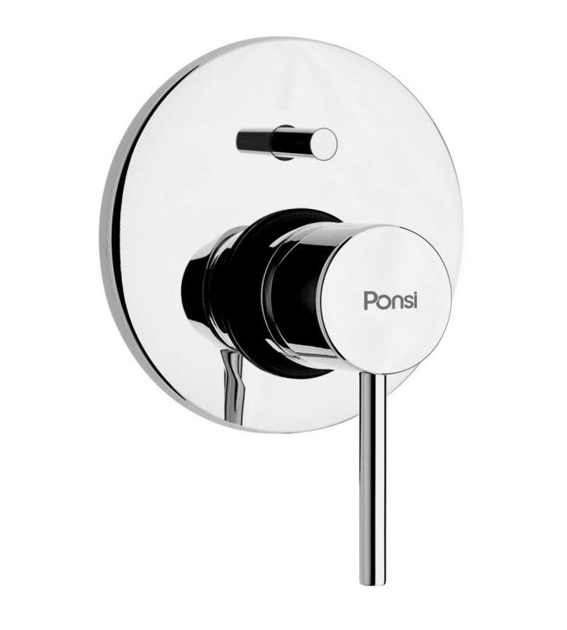 Built-in shower mixer with two outlets in chrome color Ponsi Dante BTDANCDO02