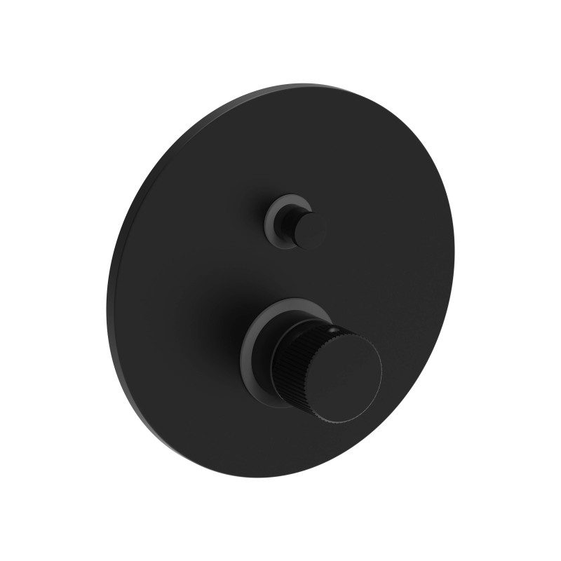 Mitigeur de douche à encastrer 2 voies noir mat avec plaque ronde Ø200 mm Paffoni Jo JO015NO