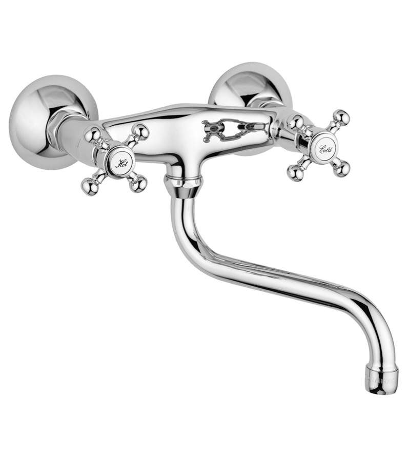 Wall-mounted double lever tap with swivel spout Paffoni VIOLA VLV161CR