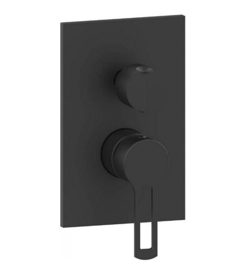Built-in shower mixer 3 outlets in matt black colour Paffoni Ringo RIN019NO