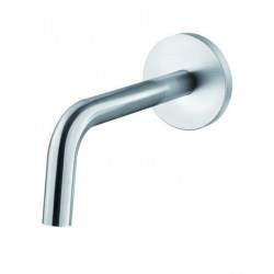 Wall spout in brushed steel...