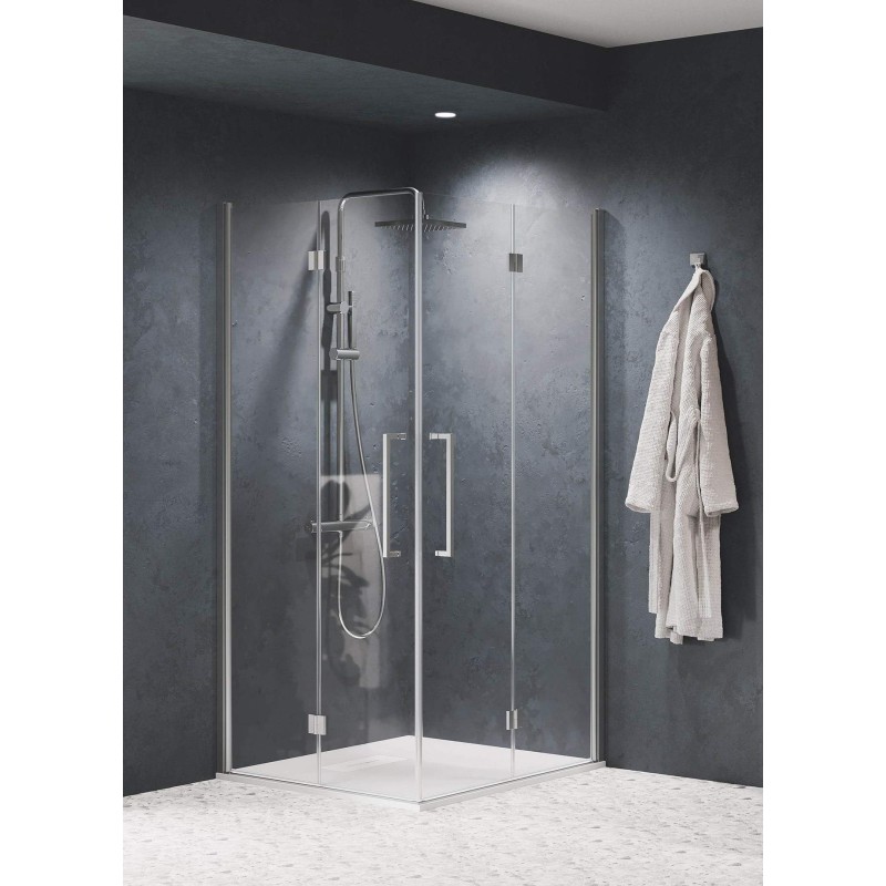 Cabina de ducha completa 100 x 100 cm apertura con dos puertas abatibles Novellini Young 2GS