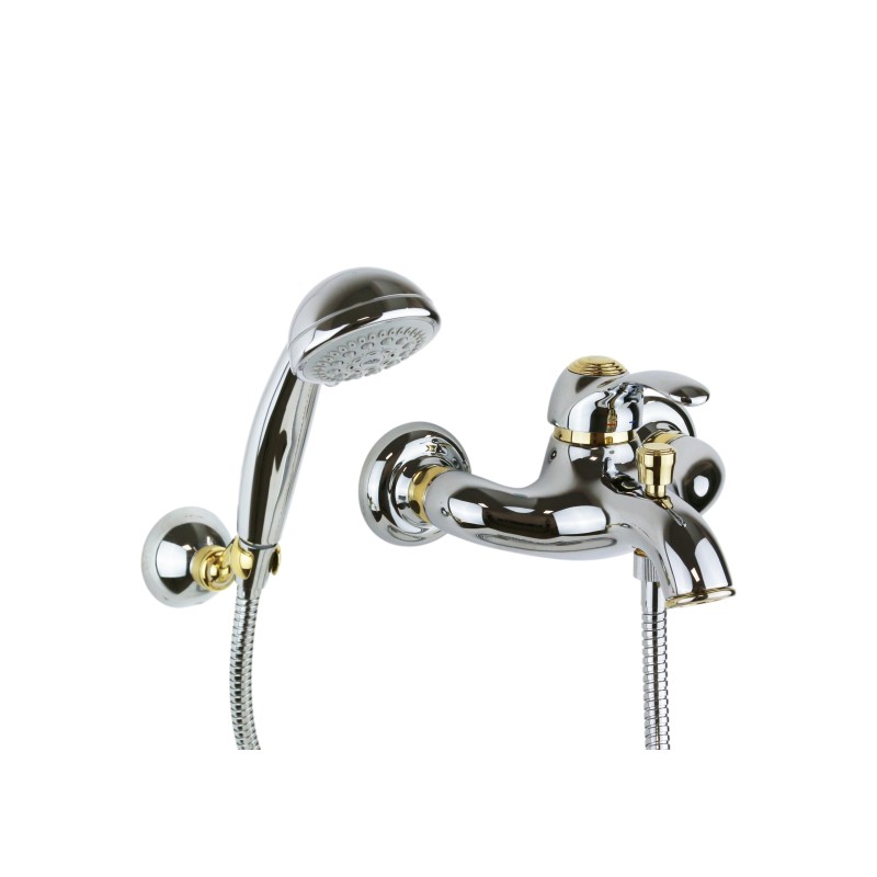 Monomando baño/ducha con desviador cromado - dorado Paffoni Flavia FA024CO