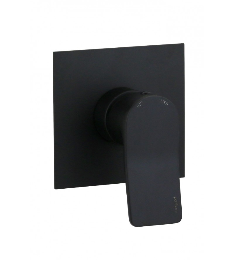 1 outlet built-in shower mixer with matt black stainless steel plate Paffoni Tilt TI010NO/M