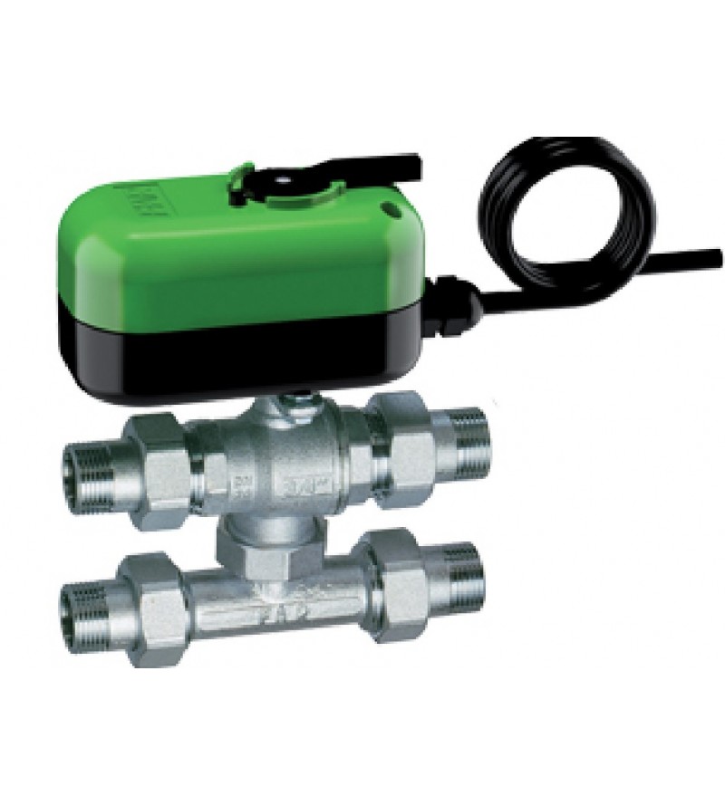 Chrome-plated 3-way diverter zone control ball valve with by-pass FAR 3005