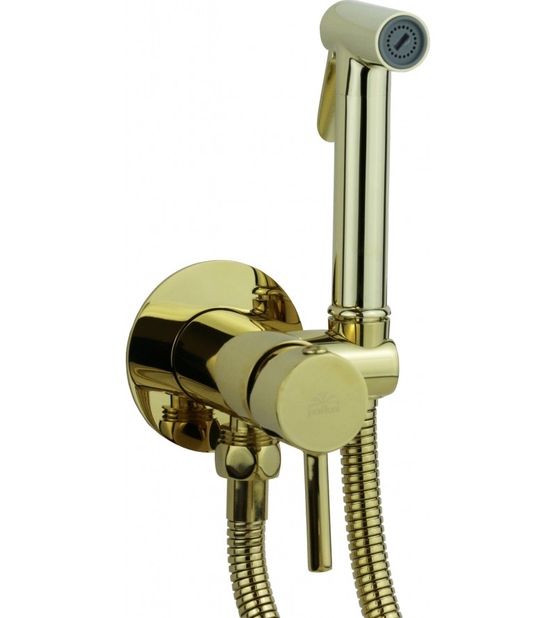 Gold built-in bidet set with mixer and shower Paffoni ZDUP110HG