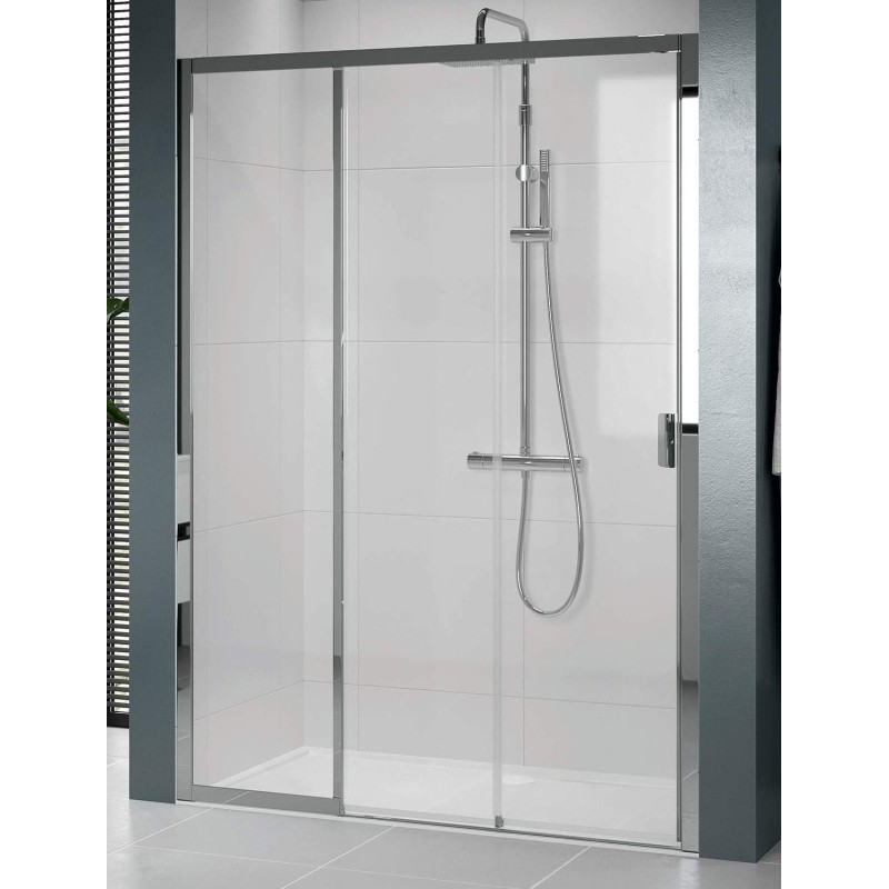 Shower door opening 100 cm 2 sliding doors and 1 fixed door left version Novellini Lunes 2.0 3PH