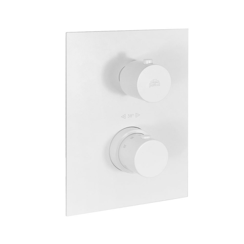 Mitigeur thermostatique de douche à encastrer blanc mat avec 2 sorties Paffoni Light LIQ518BO/M