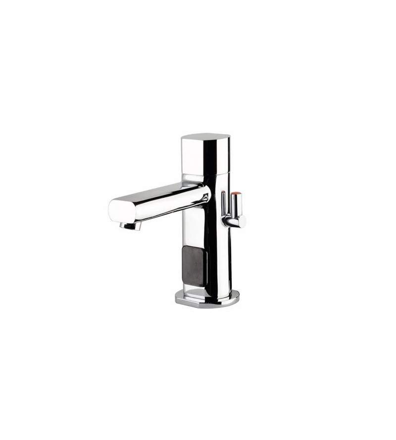Battery-powered electronic chrome color washbasin mixer MCM Rubinetterie 703001